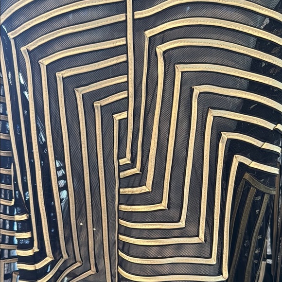 Damee Black & Gold Geometric Soutache on Mesh Jacket Size XXL - Picture 8 of 15